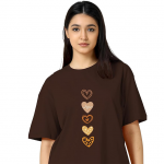 Women's Casual Printed Round Neck, Oversized Longline Drop Shoulder Boho Style T-Shirt